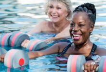 Water aerobics workout low exercises excellent impact exercise weights workouts fitness facty aquatic weight getty visit class training loss therapy