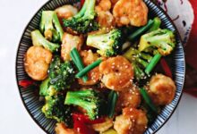 Shrimp stir fry with ginger broccoli recipe