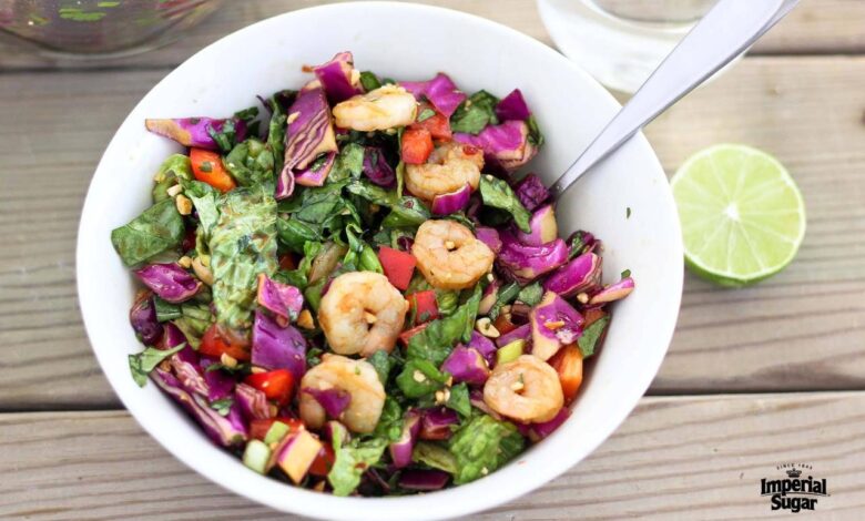 Shrimp pad thai salad