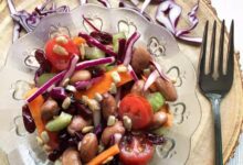 Spring bean salad with toasted fennel vinaigrette
