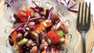 Spring bean salad with toasted fennel vinaigrette