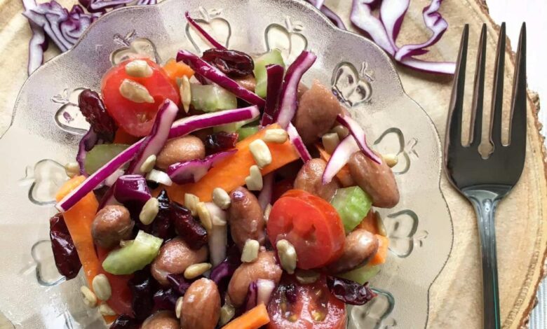 Spring bean salad with toasted fennel vinaigrette