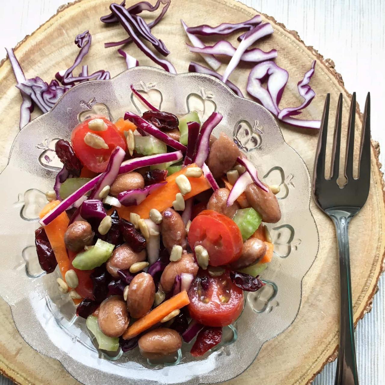 Spring bean salad with toasted fennel vinaigrette