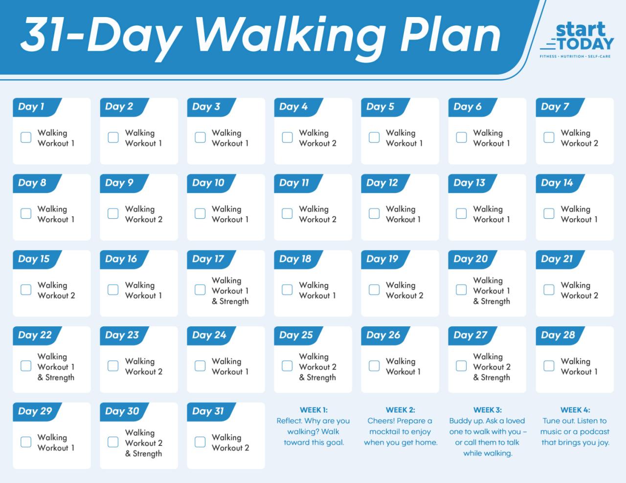 7 day walking plan