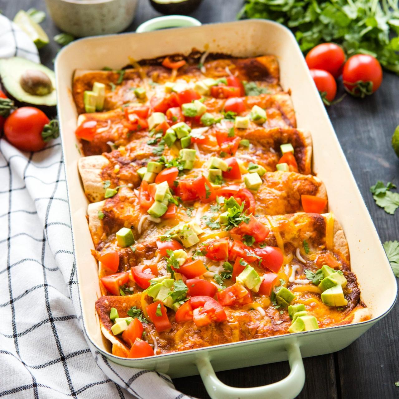 Sweet potato black bean enchiladas