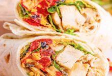Rainbow chard chicken wraps