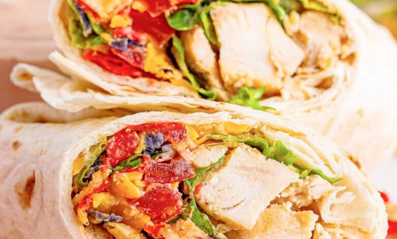 Rainbow chard chicken wraps