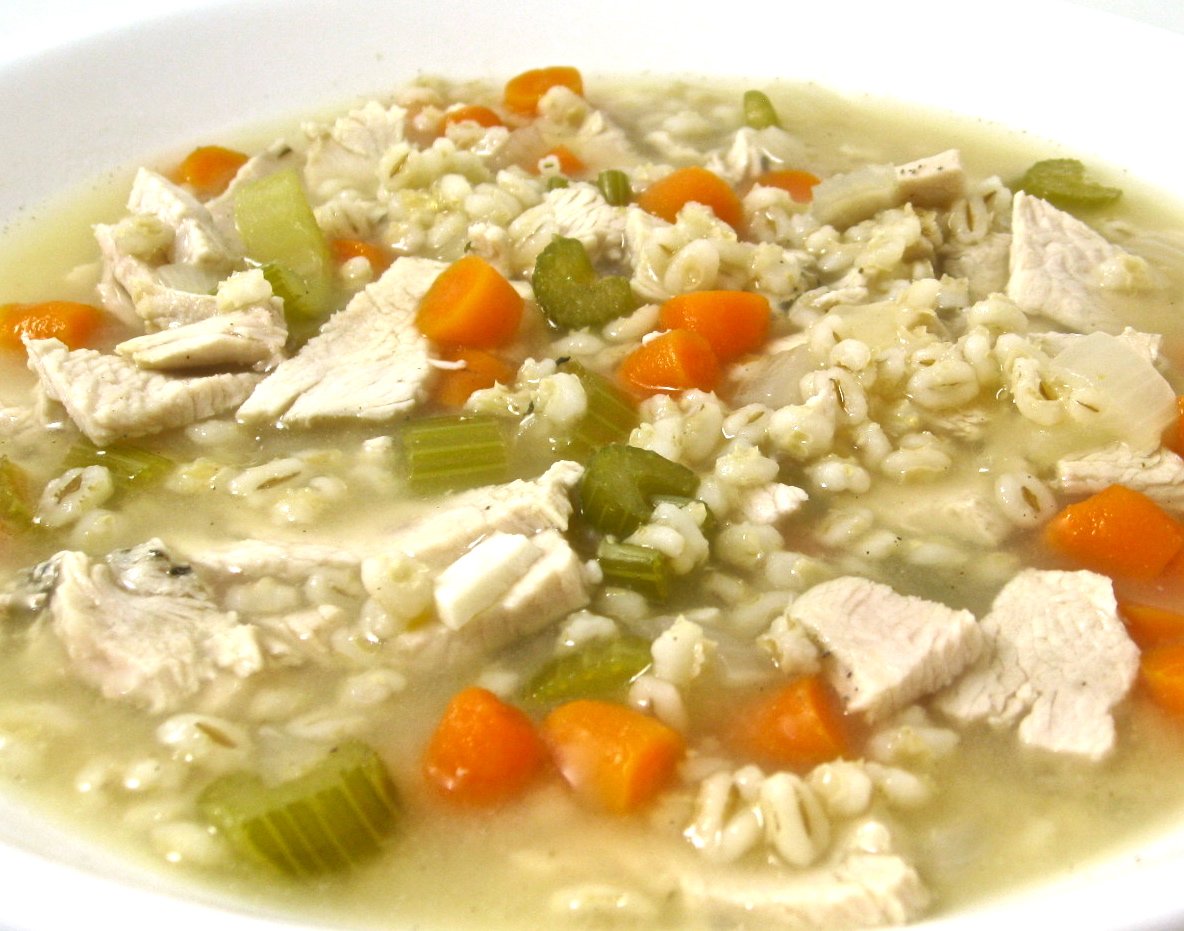 Big batch turkey barley soup