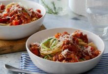 Turkey bolognese with zucchini noodles