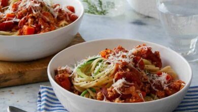 Turkey bolognese with zucchini noodles