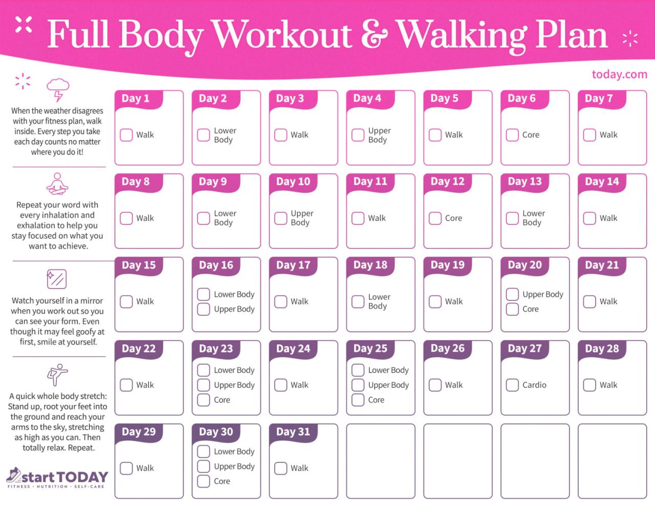 7 day walking plan