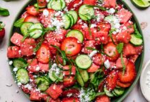 Watermelon cucumber salad