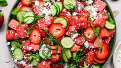 Watermelon cucumber salad