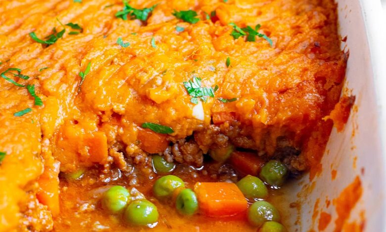 Sweet potato and turkey shepherds pie