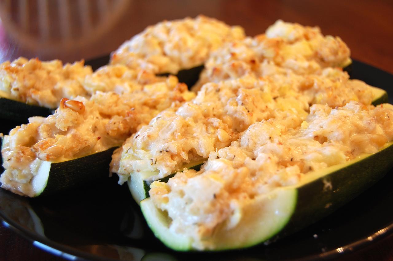 Chili cheese stuffed zucchini boats