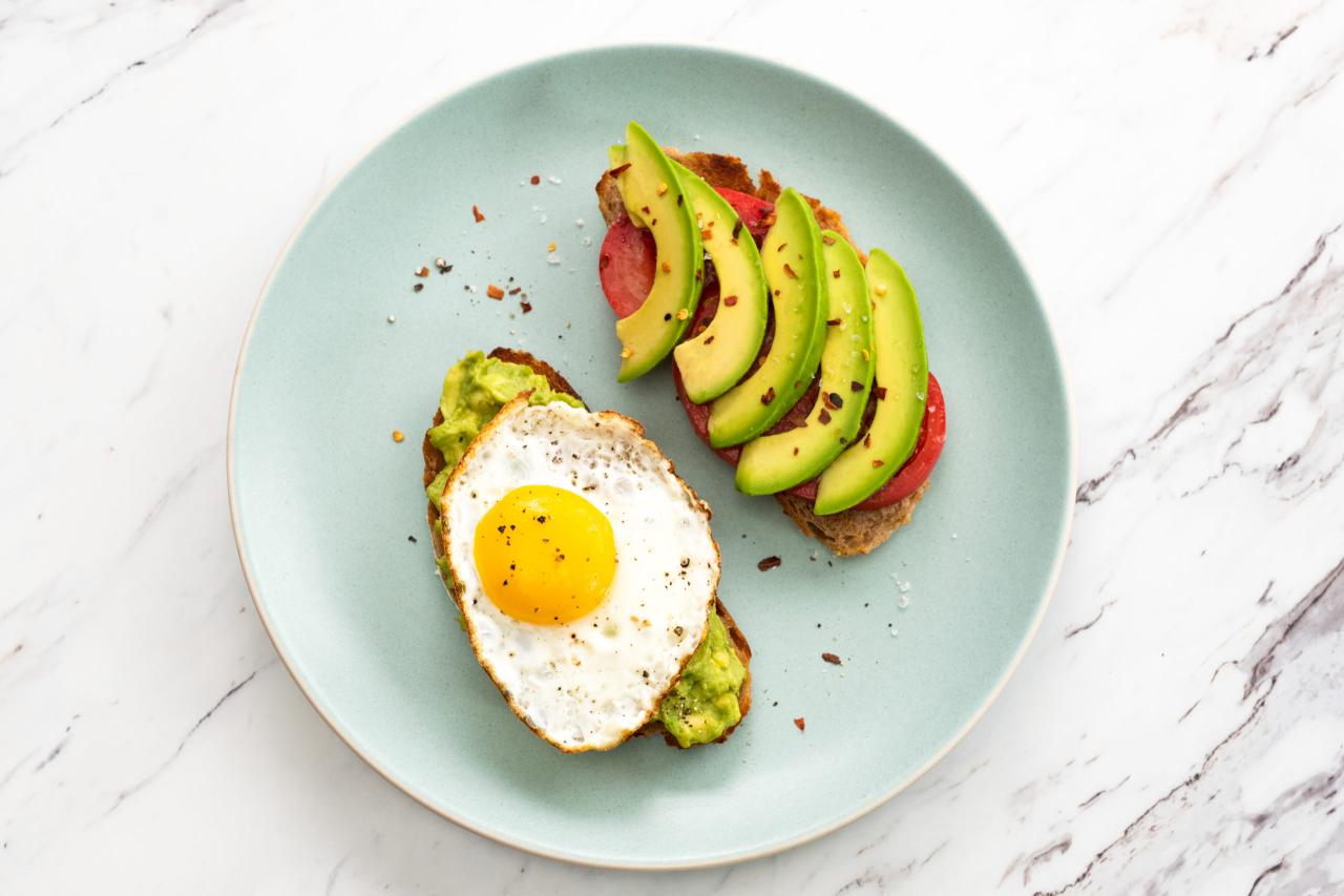 Fried egg and avocado breakfast bowls