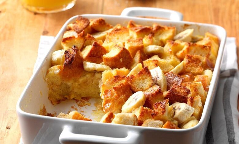 Baked banana french toast