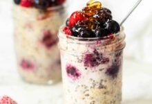 Peanut butter fruit overnight oats
