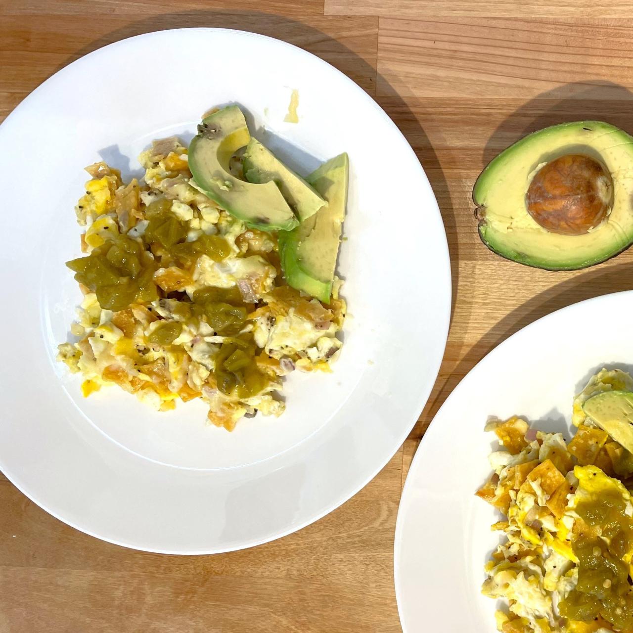 Skillet chilaquiles eggs recipe