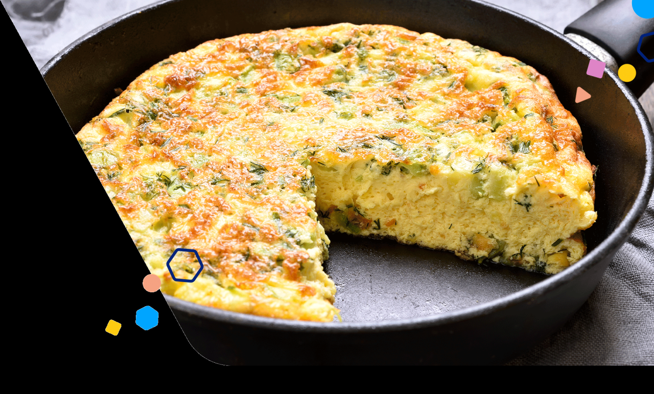 Frittata with ham green peppers