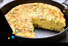 Frittata with ham green peppers