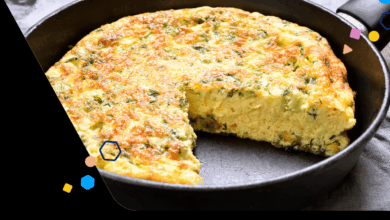 Frittata with ham green peppers