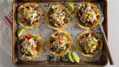 Black bean cheese egg tostadas recipe
