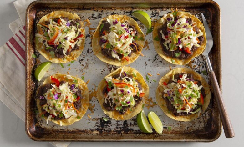 Black bean cheese egg tostadas recipe