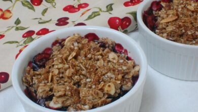 Quinoa oat granola with fruit and seeds