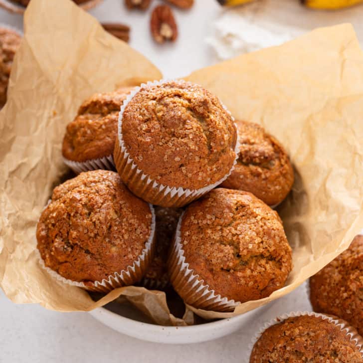One bowl banana nut muffins