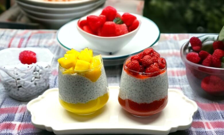 Make ahead chia pudding yogurt and berry parfaits