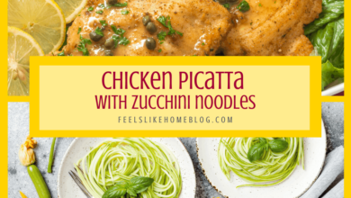 Chicken piccata over zucchini noodles