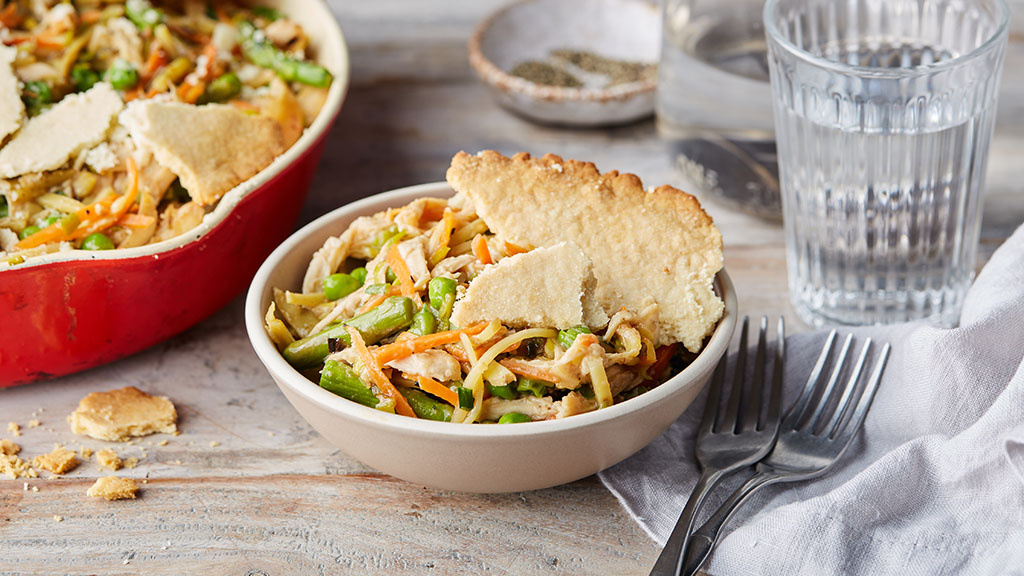 Veggie loaded skillet chicken pot pie