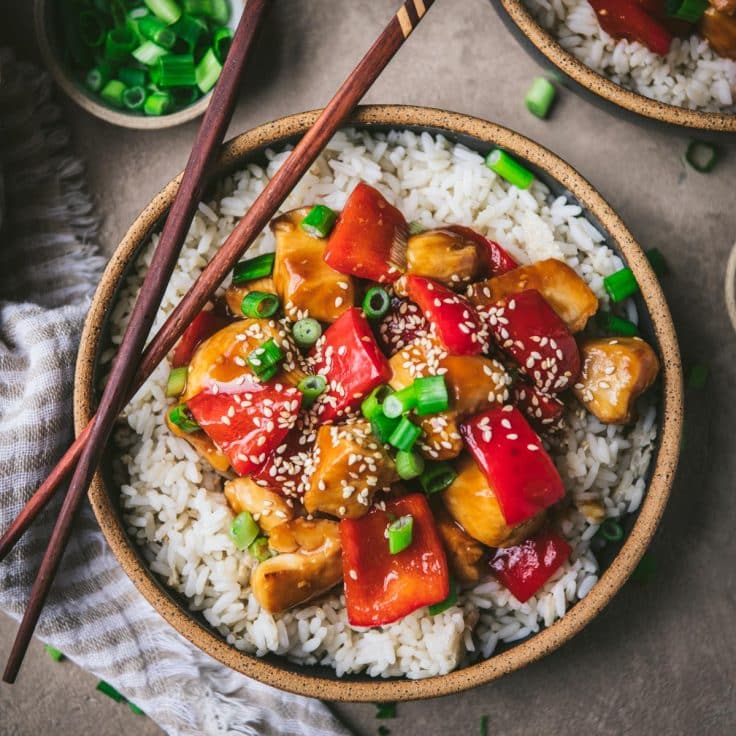 Easy chicken bell pepper saute