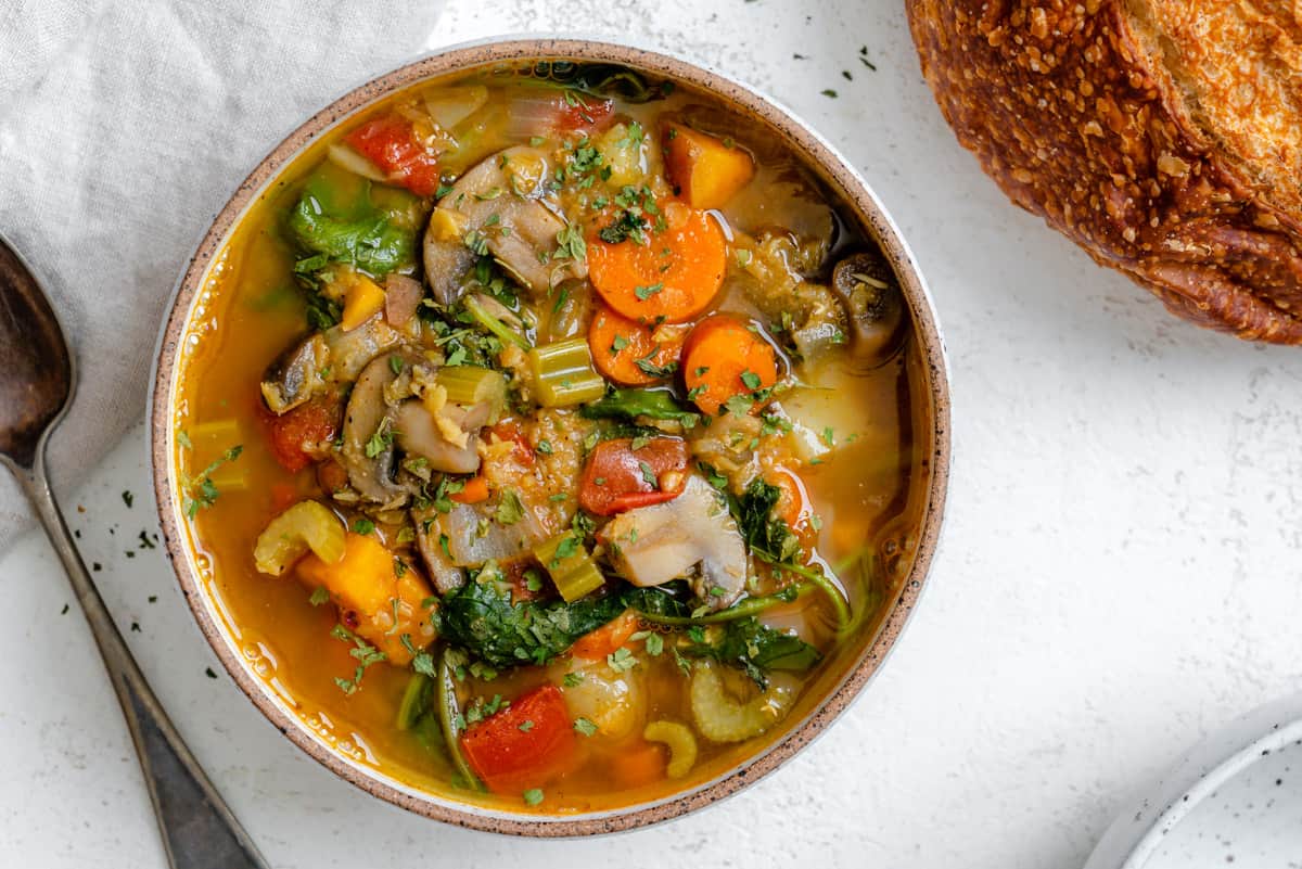 Red lentil and collard stew
