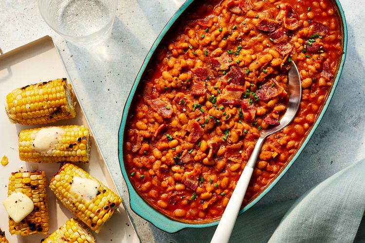 Sweet smoky roasted chicken and beans