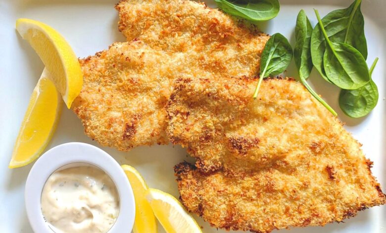 Air fryer pretzel chicken schnitzel