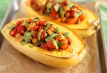 Spaghetti squash chickpea meatballs