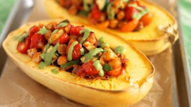 Spaghetti squash chickpea meatballs