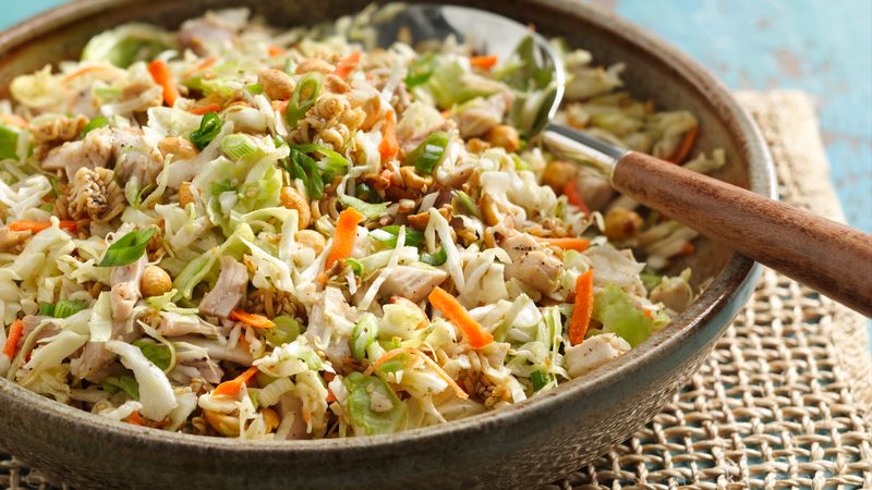 Crunchy almond chicken ramen salad