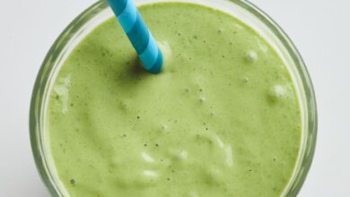 Avocado kale and spinach smoothie