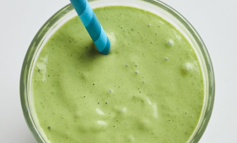 Avocado kale and spinach smoothie