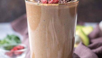 Chocolate avocado and olive oil smoothie