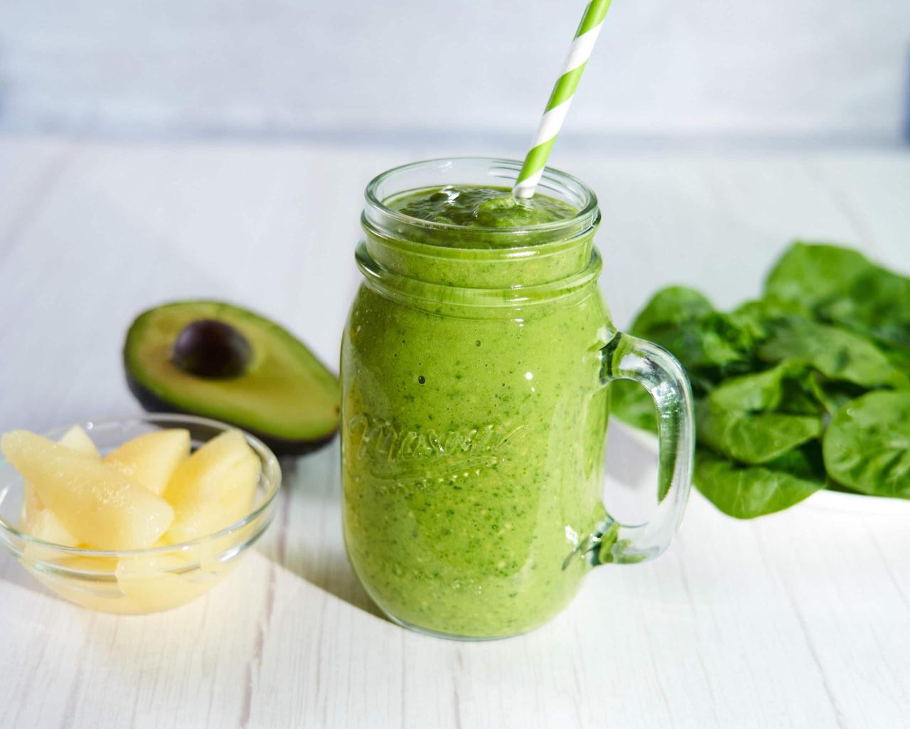Avocado kale and spinach smoothie