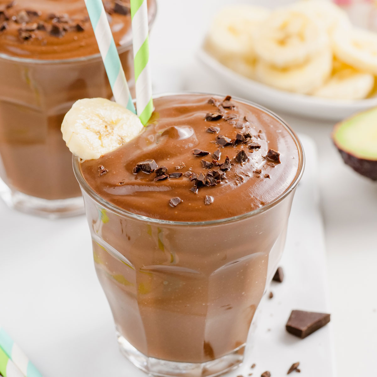 Chocolate avocado and olive oil smoothie