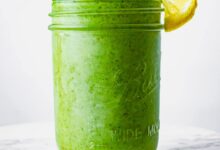 Clean green mango kale smoothie
