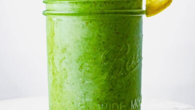 Clean green mango kale smoothie