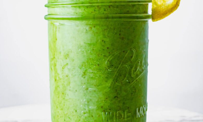Clean green mango kale smoothie