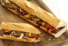 Steak baguettes with pesto mayo